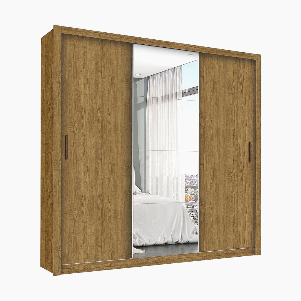 Guarda-Roupa Casal 4 Espelhos 3 Portas de Correr 4 Gavetas Max Plus Espresso Móveis Marrom/Cinamomo Cinamomo · foto 2