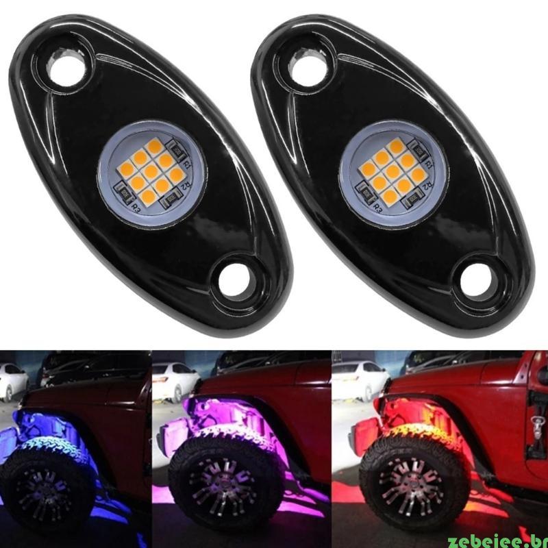 zebeiee LED Rock Lights 9 LEDs Underglow Acessórios Para Automóveis