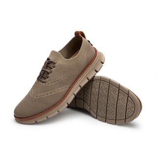 Sapatos Masculinos De Malha Oxford Elástico Com Cadarço E Sola Grossa Para Caminhada Diária