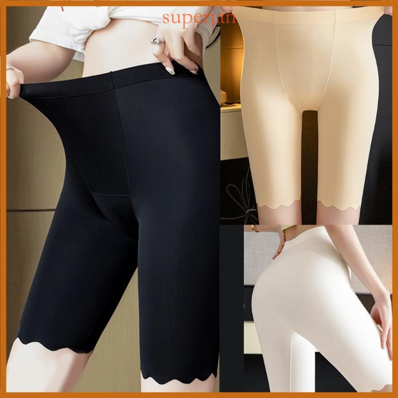 Sob Vestido Shorts Deslizantes Seda Costura Anti Atrito Boyshort Cueca