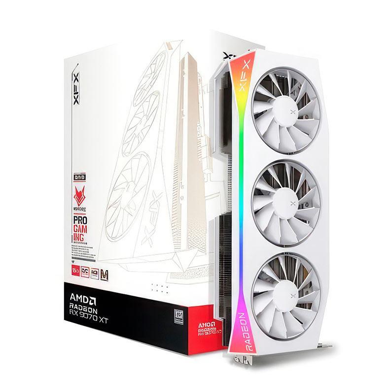 Placa de Video XFX Radeon RX 9070 XT Mercury White OC Magnetic Air Edition, 16GB
