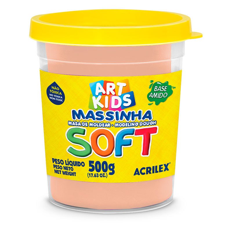 Massa de modelar Soft 500g Amarelo Pêssego 538 Acrilex