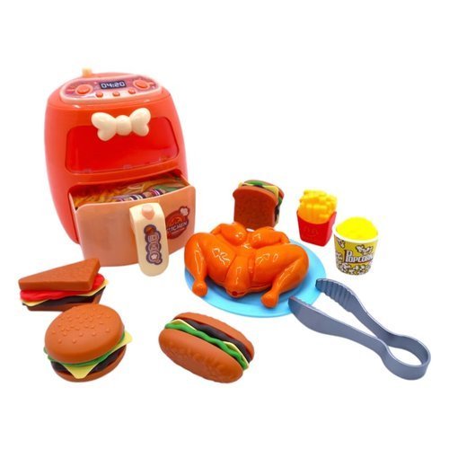 Conjunto Kids de Cozinha Acessórios Luz  Som Air Fryer  Comidinha Simulação Educativo  Brinquedo Infantil