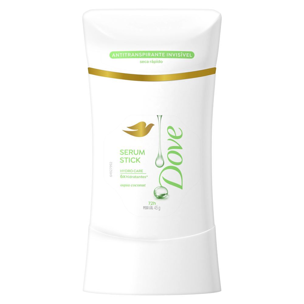Desodorante Antitranspirante Dove Serum Stick Aqua Coconut 45g