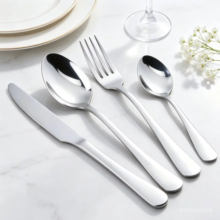 24 Pcs Garfo Faca Colher Prateado Acompanhado De Colher Pequena Prático Para Café Sobremesa E Refeições Completas — imagem 1