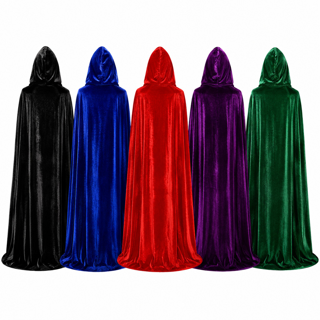 Fantasia Halloween Bruxa Capa Com Capuz Veludo Adulto