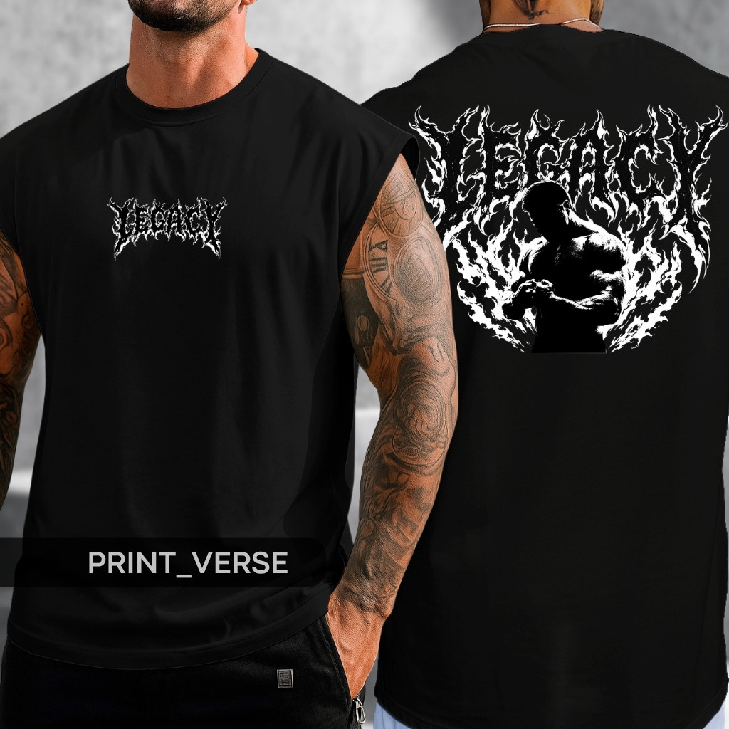 Regata Oversized Gym Legado Street Academia Treino Musculação Bodybuilding Camisa Estampada Algodão