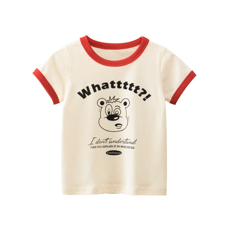 Crianças crianças roupas meninas puro algodão manga curta camiseta versão coreana verão Casual Anime crianças gola rosqu