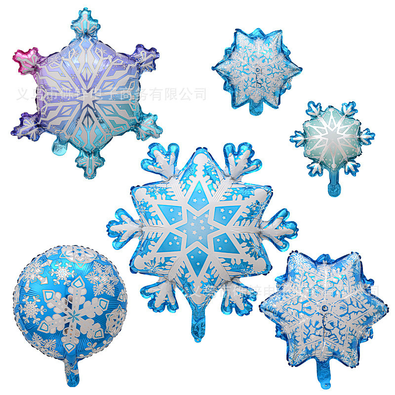 Azul gelo neve forma tema floco de neve filme alumínio balão menina princesa primeiro aniversário festa dos desenhos ani