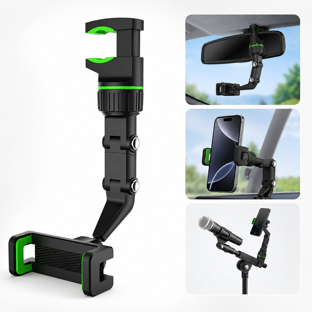 Suporte Universal para Celular com Clip e Braço Articulado para Microfone Violão Mesa Pedestal e Carro