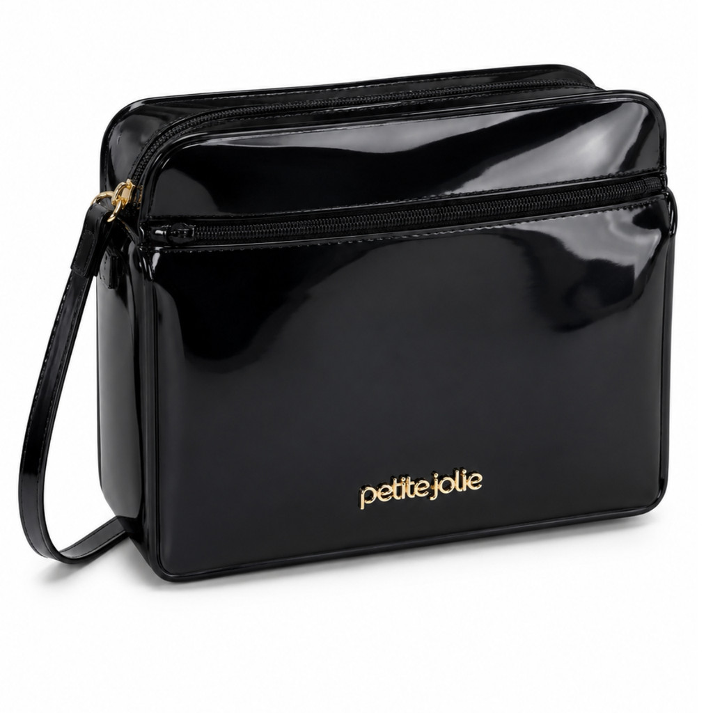 Bolsa Feminina Petite Jolie Crossbody Tiracolo Verniz J-Lastic Preto Original