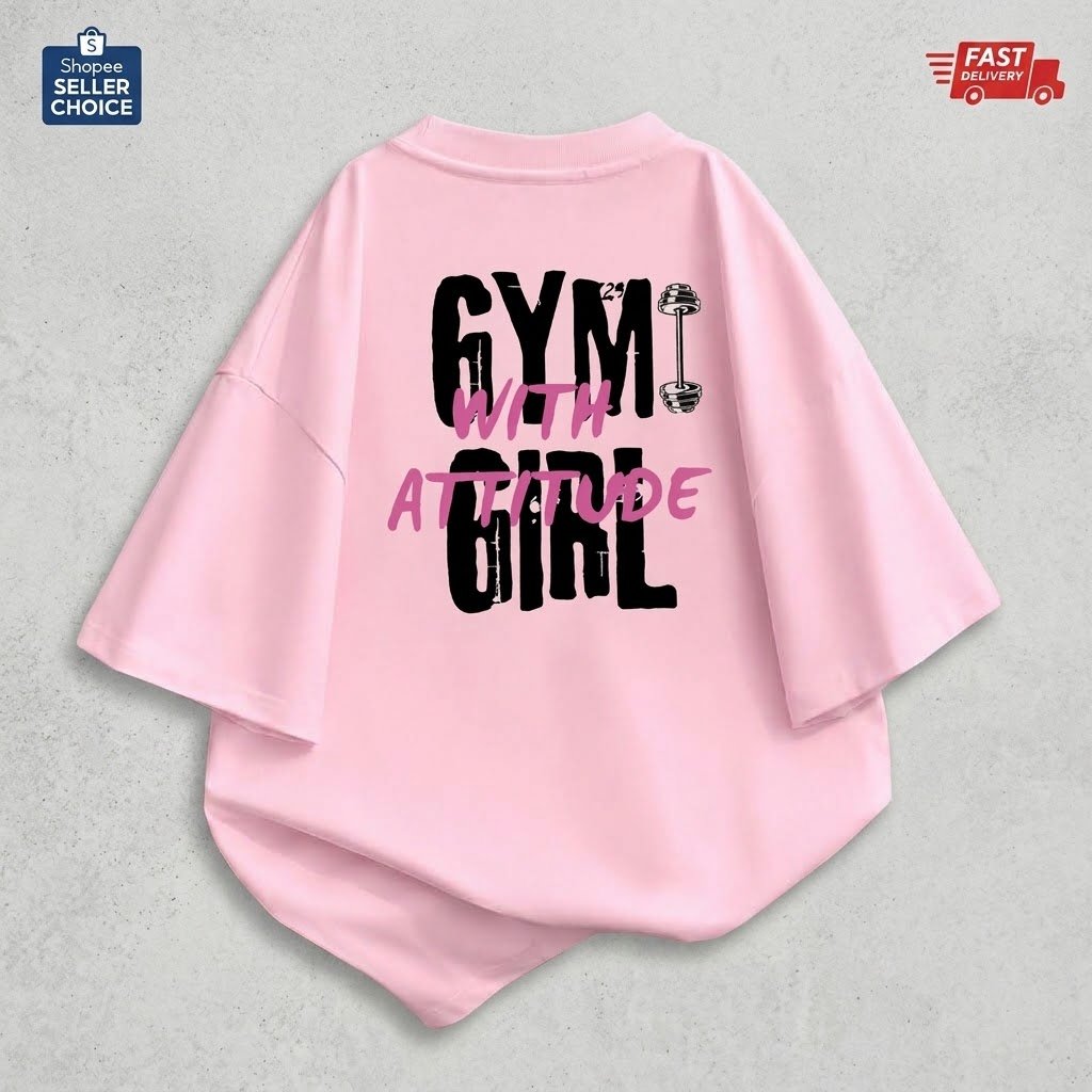 Camiseta Feminina Estampada Gym Girl Camiseta 100% Algodão Blusa Estilosa Camisa Lançamento de Primavera Verão