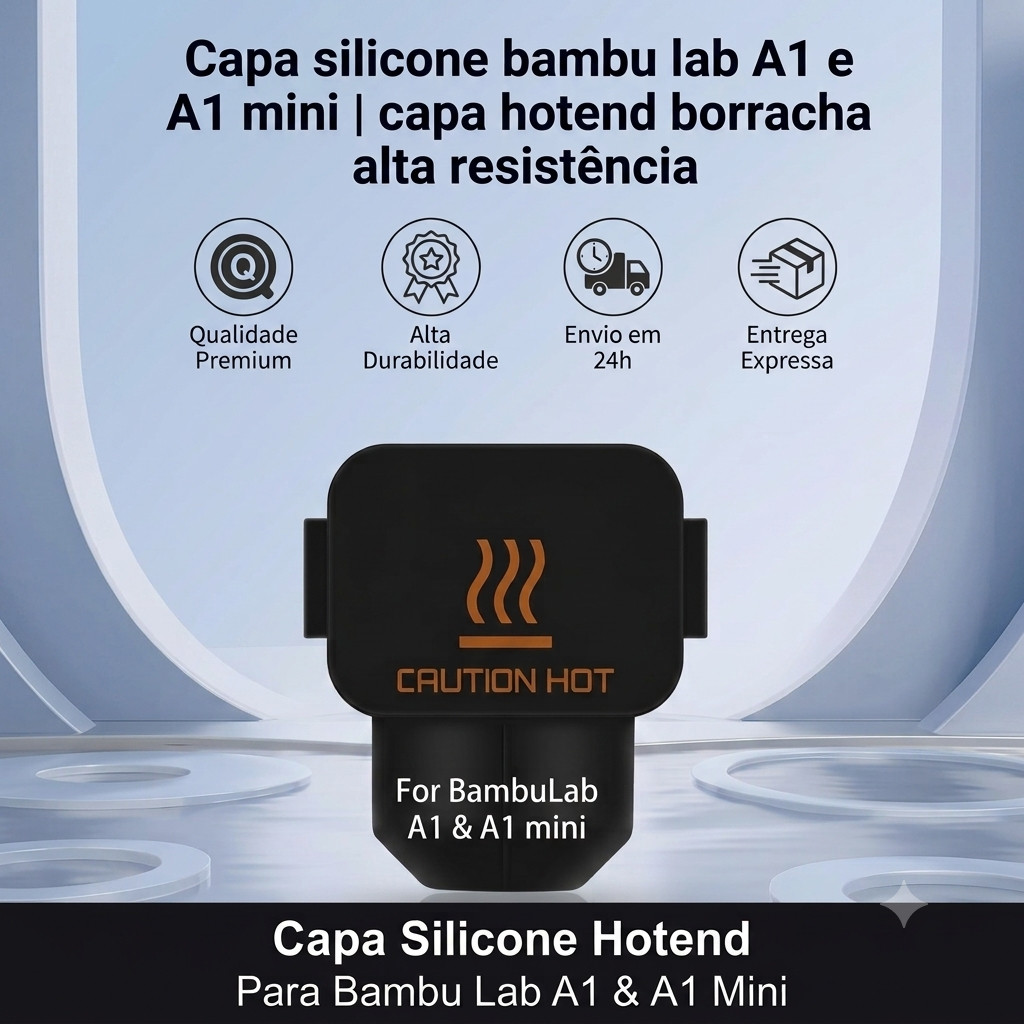 Capa de Silicone Bambu Lab A1 e A1 Mini | Capa Hotend Borracha Alta Resistência | Protetor Térmico Bico Impressora 3D