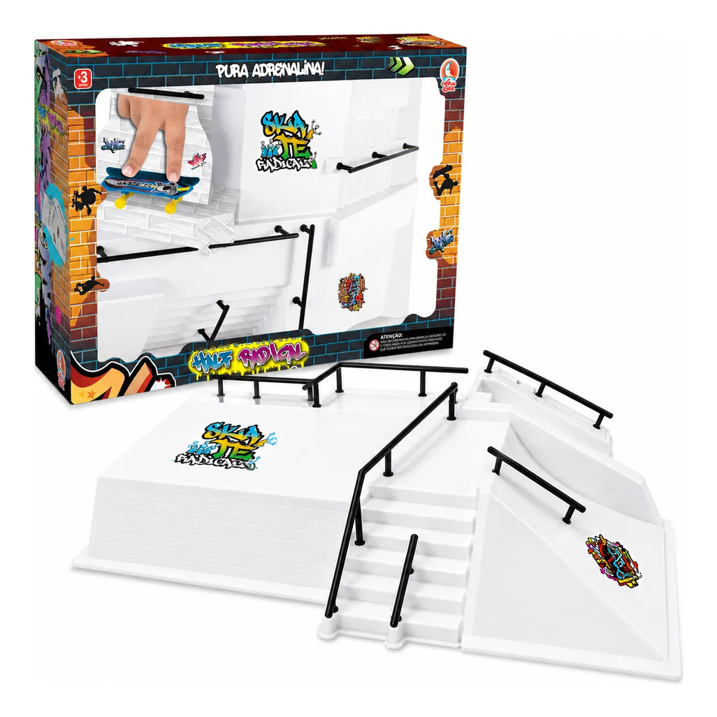 Pista De Skate De Dedo Radical Com Rampa Menino Brincadeira