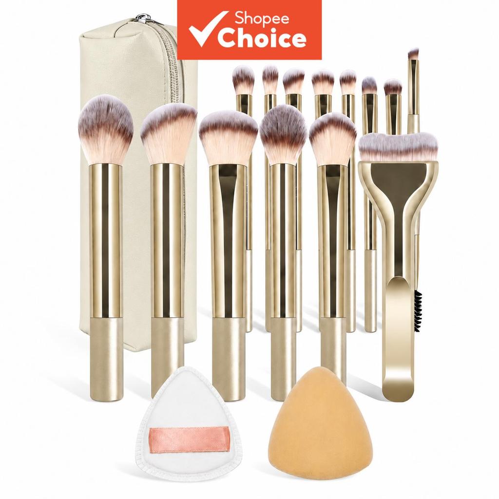 Conjunto De Pincéis De Maquiagem Para Viagem Profissional , 13 Peças , Corretivos De Pó Sintético Premium Com Estojo