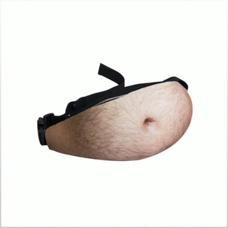Pochete engraçada com barriga de cerveja falsa, unissex, em couro PU, ajustável, estilo streetwear Y2K.