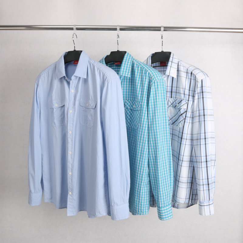 Etiqueta de corte comércio exterior pedido Original masculino primavera outono simétrico saco duplo camisa de algodão pu