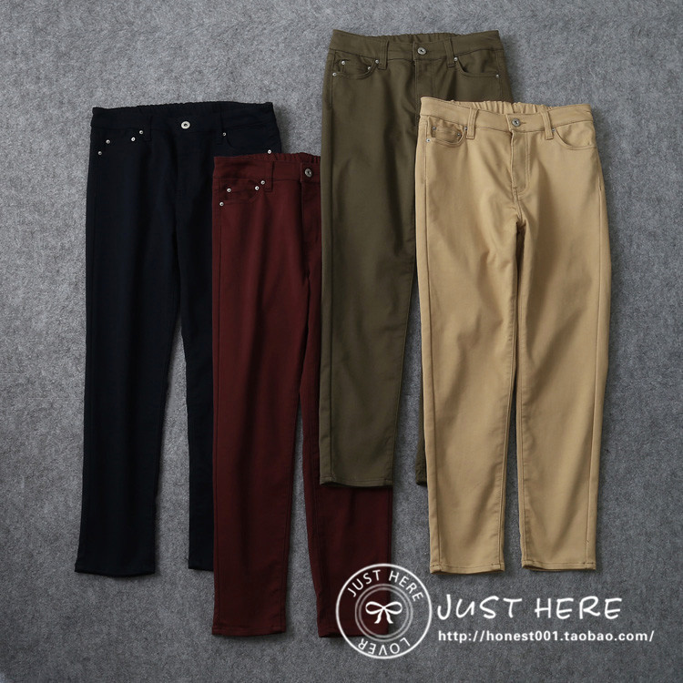 Pedido Original japonês primavera outono senhoras simples All-Match macacão exportação comércio exterior calças de cenou