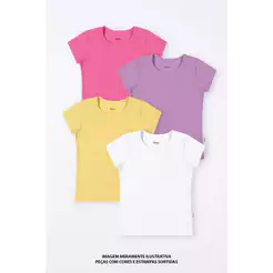 Kit 4 Blusas Infantil Menina Elian Sortido
