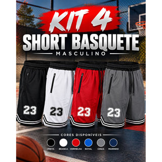 Kit 4 Shorts Basquete Bermuda Dryfit Masculina Academia Leve e Respirável