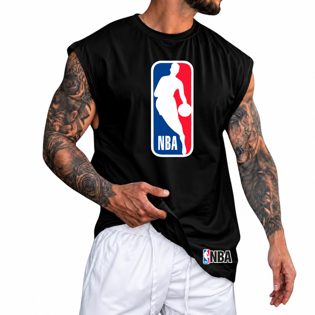 Regata Machão Oversized NBA 100% Algodão Camiseta Cavada Musculação Streetwear Treino Academia