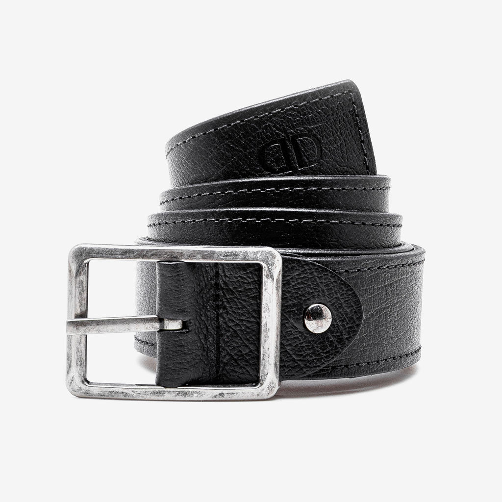 Cinto Dupla Face Estreito Preto/Mouro