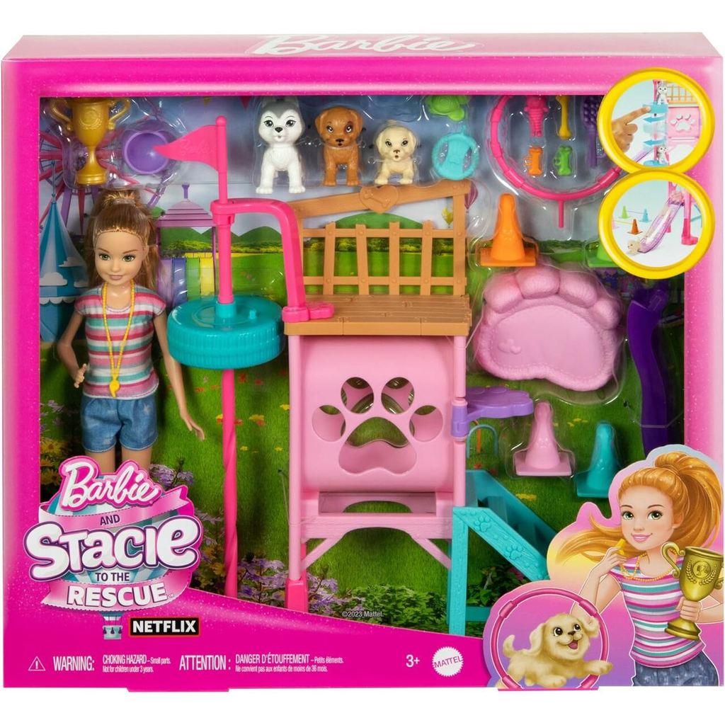 Playset Barbie com Boneca - Treinadora de Cachorrinhos - Barbie e Stacie - Mattel