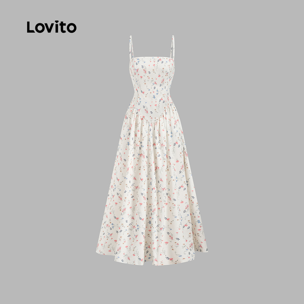 (Férias) Lovito Vestido Feminino de Primavera/verão com Drapeado Pregas L144AD083 · foto 2