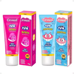Kit Gel Dental Carmed Dentaduras e Beijos 70g Cada