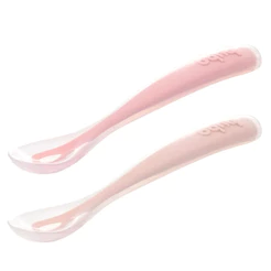 Kit 2 Colheres Em Silicone Fase 1 Rosa - Buba