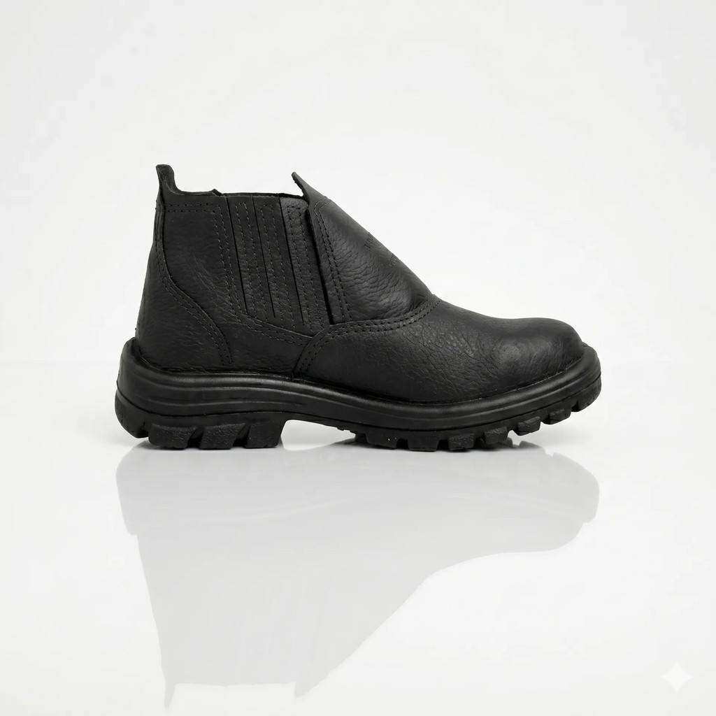 Bota Segurança Para Trabalho Couro Resistente Epi Bico Pvc Antiderrapante Bota Confortável