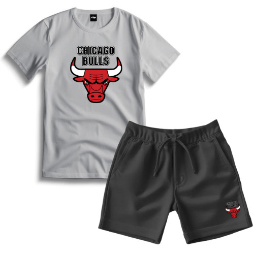 Kit Camiseta + Bermuda Moletinho Infantil Juvenil Estampa Chicago DTF Premium Confortável Lançamento 2026