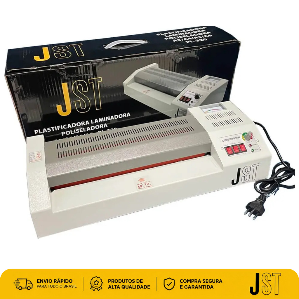 Plastificadora e Laminadora A3 A4 PL-320 JST 220V Quente e Frio 600W