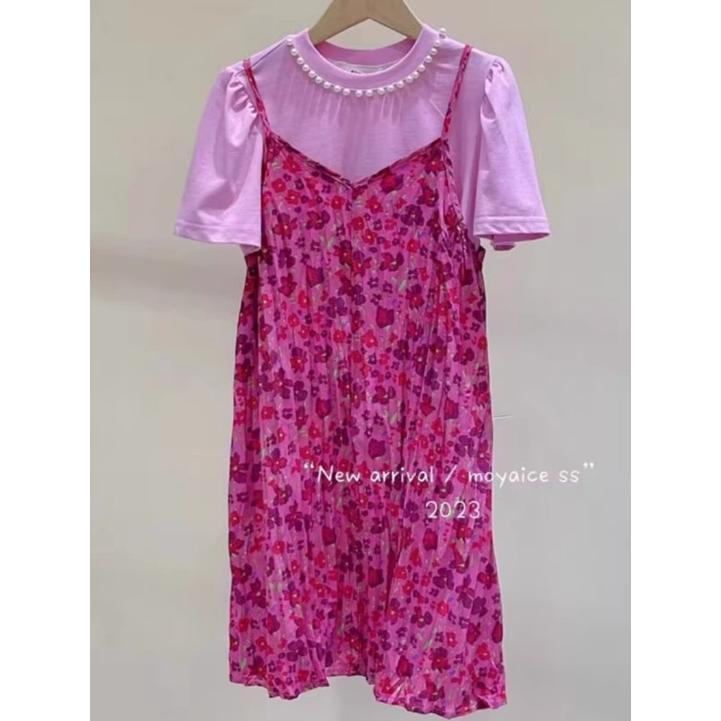 Estoque pronto marca de nicho coreano roupas infantis 2026 verão meninas crianças médio pequeno crianças camiseta vestid