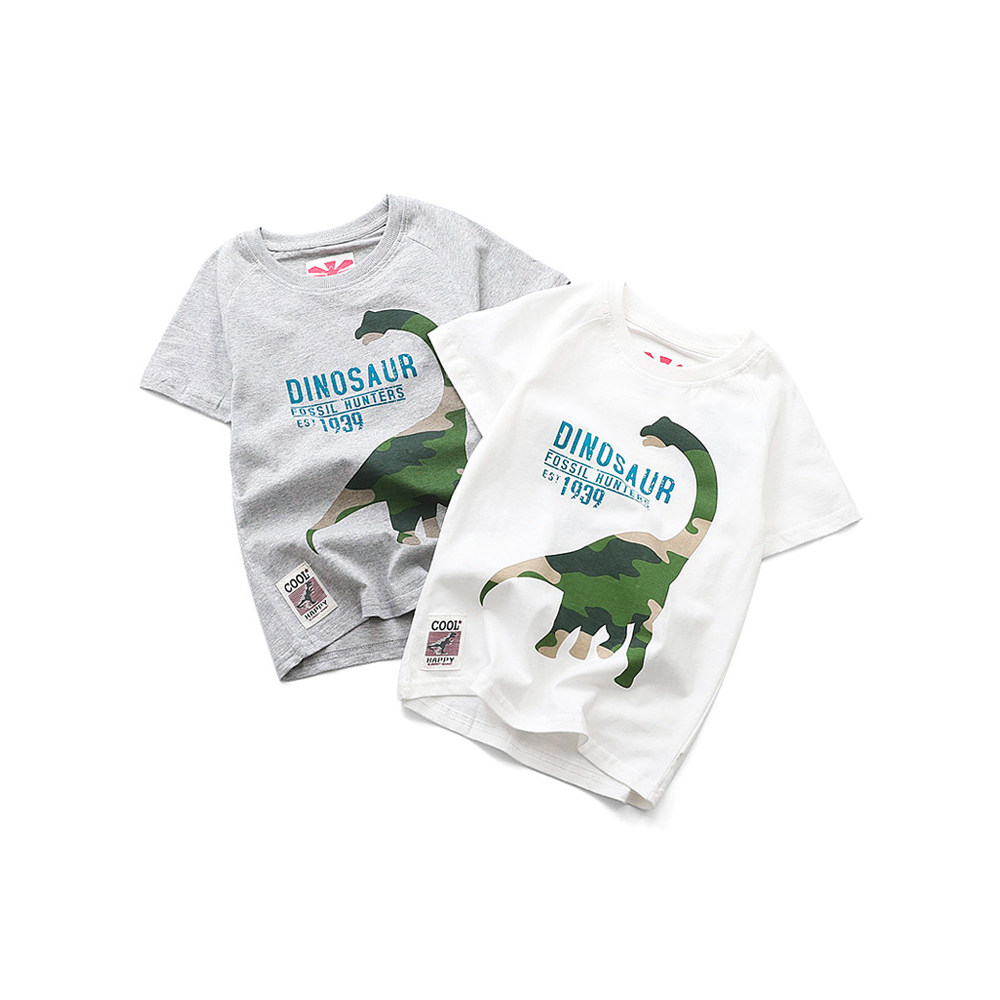 [Estoque de limpeza] Camisetas de manga curta para meninos de verão, camisetas casuais para crianças médias e grandes, T