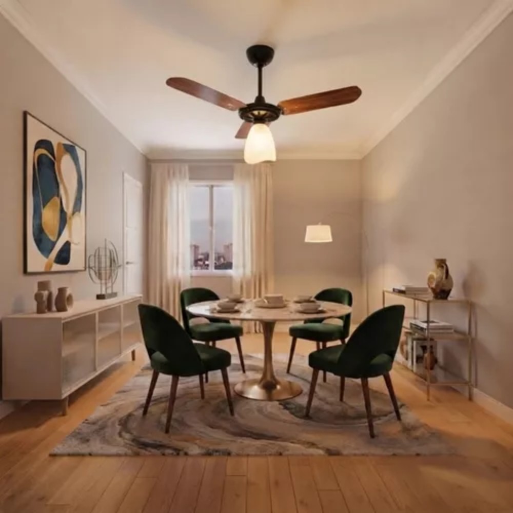 Ventilador de Teto 3 Pás 150w Yris Preto e Mogno 110v Ventex — imagem 2 de 2