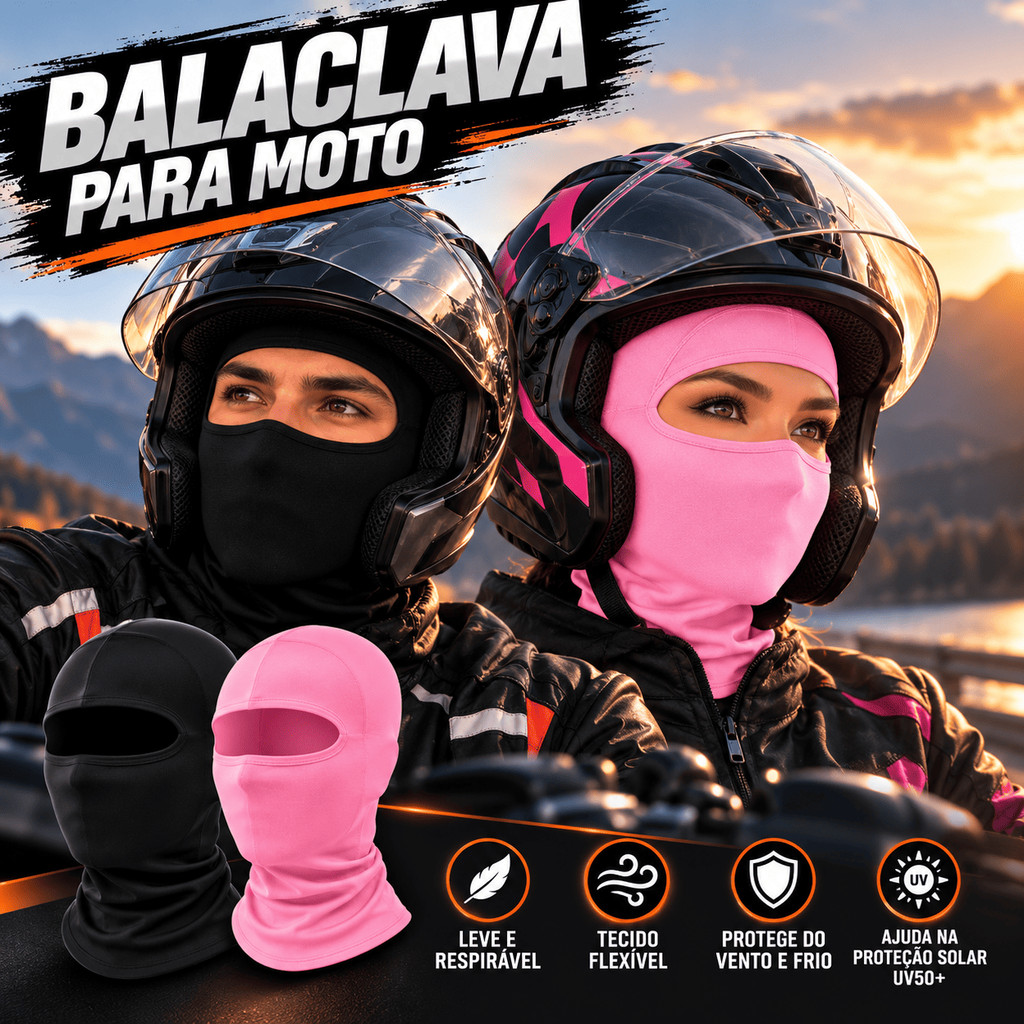 Touca Ninja Balaclava Térmica Moto Ciclismo Proteção Frio Vento Extremo Inverno Masculina Feminina Confortável