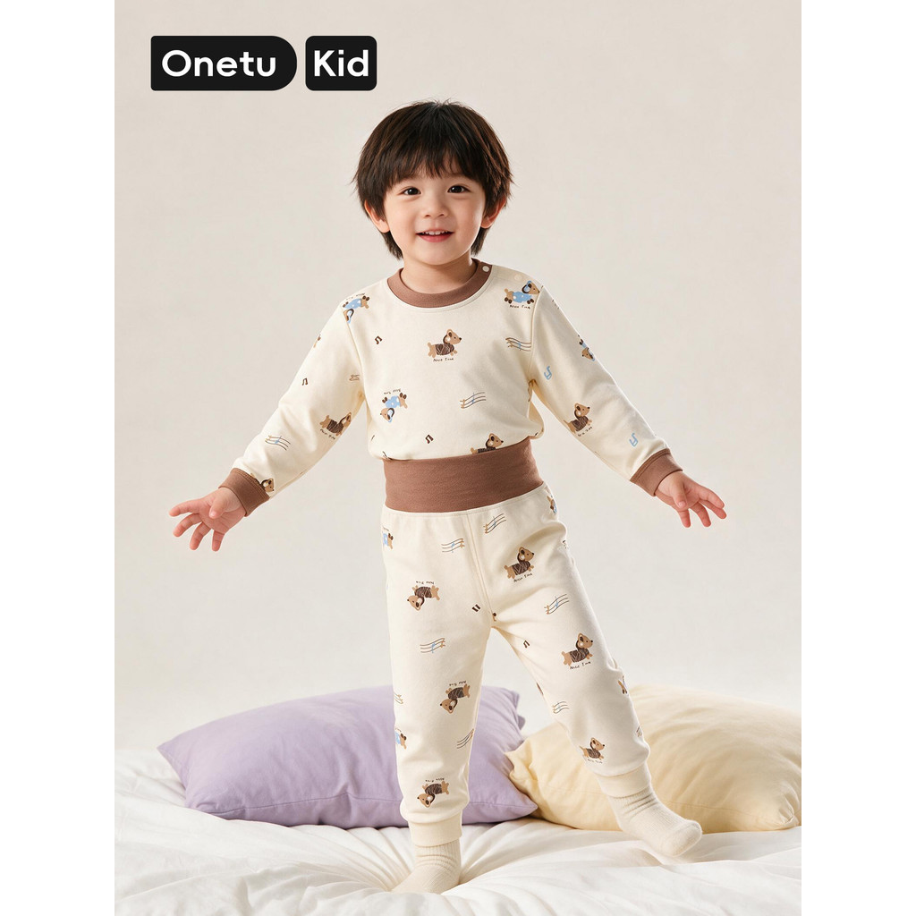 ONETU conjunto de roupa interior infantil bebê menina puro algodão dos desenhos animados impresso roupas outono calças c