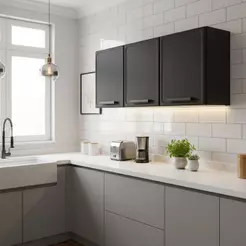 Armário Aéreo de Cozinha em Aço 3 Portas Estilo
