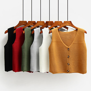 K colete de malha feminino colete Cardigan camisola curta colete exterior sem mangas pequeno colete feminino camisola ja