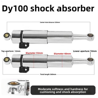 Feixe curvo motocicleta Dayang DY100 amortecedor traseiro modificado veículo elétrico pequeno cara bonito grande princes
