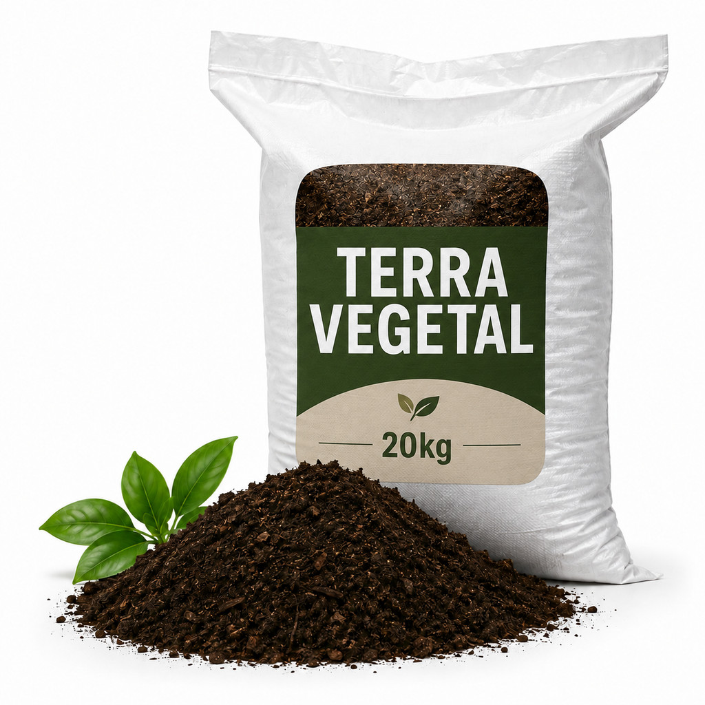 20kg Terra Vegetal Orgânica Adubada Para Plantas, Vasos, Hortas, Jardins e Canteiros