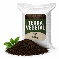 20kg Terra Vegetal Orgânica Adubada Para Plantas, Vasos, Hortas, Jardins e Canteiros