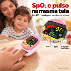 Oxímetro Infantil Neonatal Pediátrico De Dedo Digital Crianças Medidor Oxigênio Recarregável Pulse Alex