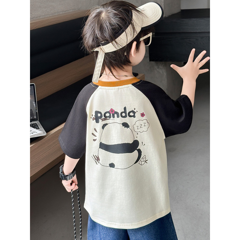 Meninos camiseta de manga curta verão 2026 novo estilo crianças estilo coreano dos desenhos animados topo menino estilo 