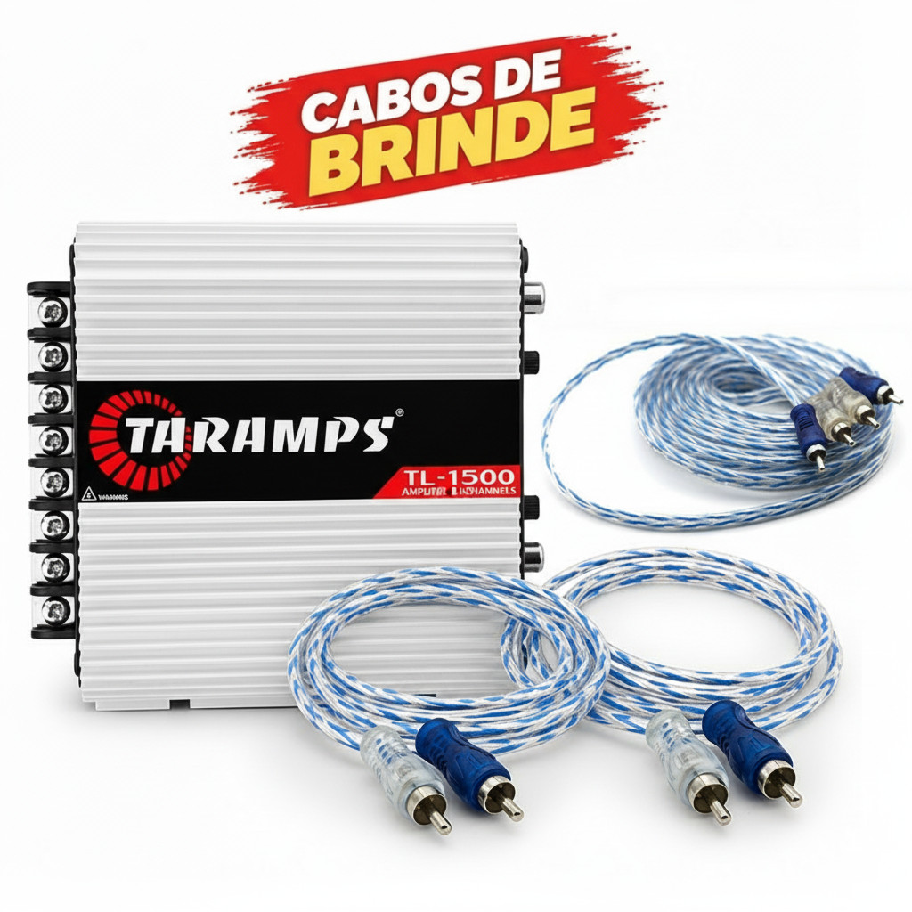 Módulo Amplificador Taramps Tl 1500 3 Canais Classe D Para Som Automotivo + Cabos brinde