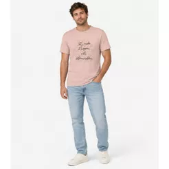 Camiseta Masculina em Meia Malha Diametro Rosa