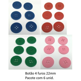 Botão Corozita 8101/32 (22mm) 4 furos - Embalagem com 6 unidades em Oferta na Shopee