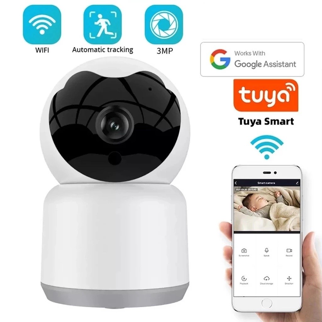 Câmera Inteligente WI-fi Alpha-1010 App Tuya Aitek PTZ Rastro