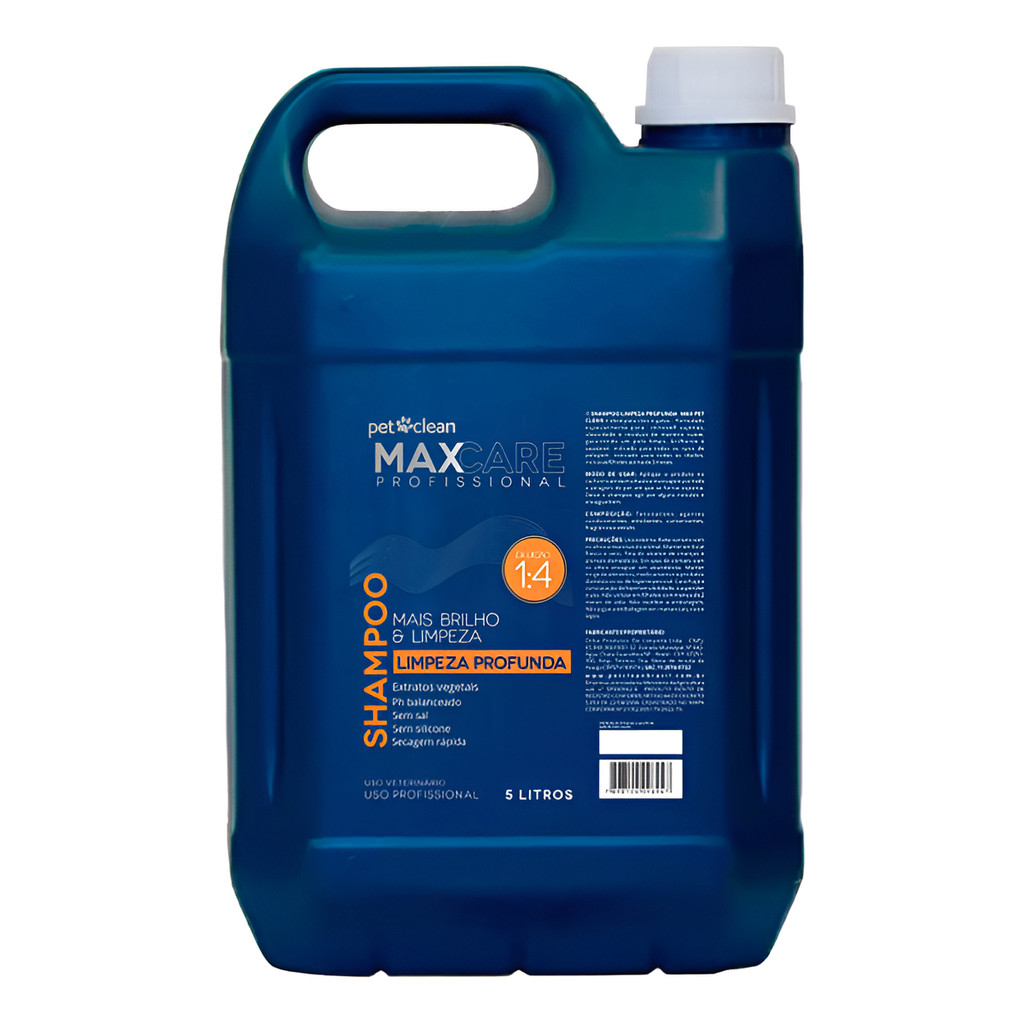 Shampoo Condicionador Linha Max Premium Pet Shop 5 Litros Cachorro e Gato Pet Clean